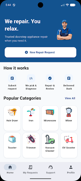 RepairHub app on iPhone